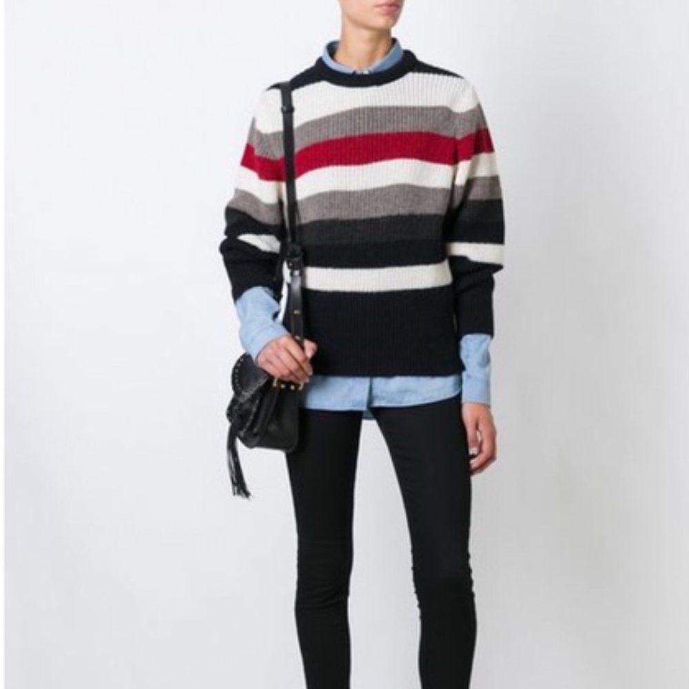 IRO BADIS ALPACA STRIPE SWEATER, SIZE MED